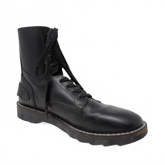 Men\'s Coach Leather Combat Boots Leather G1568  Back Buckle Feature Sz 13 D